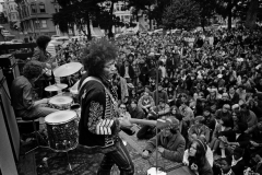 Jimi Hendrix giving a free concert in the Panhandle in San Francisco 1967 a day after Monterey Pop Festival. (30'x40' Print.  Limited edition of 25.) © Jim Marshall Photography LLC